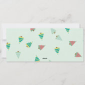 Schattigee roze Blauwgroen kerstbomen vakantiefoto Feestdagenkaart (Achterkant)