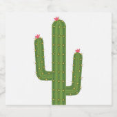 Schattigee roze bloem zuidwestelijke groene cactus bier etiket (Enkel label)