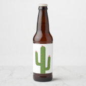 Schattigee roze bloem zuidwestelijke groene cactus bier etiket (Voorkant)
