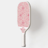 Schattigee Roze Bloemen Aangepaste Naam Pickleball Paddle (Links)