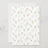 Schattigee Roze Bloemen Baby Meisje Douche Kaart (Achterkant)