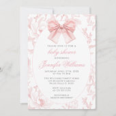 Schattigee Roze Bloemen Coquette Bow Baby Meisje D Kaart (Voorkant)