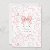 Schattigee Roze Bloemen Coquette Bow Baby Meisje D Kaart (Achterkant)
