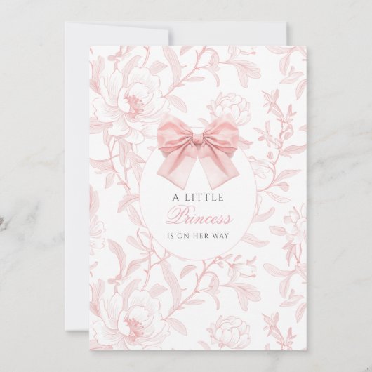 Schattigee Roze Bloemen Coquette Bow Baby Meisje D Kaart (Achterkant)