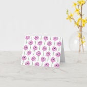 Schattigee Roze Bloemen Custom Kaart (Gele Bloem)