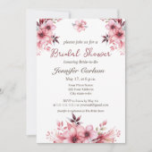 Schattigee Roze Bloemen Elegant Vrijgezellenfeest Kaart (Voorkant)