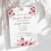 Schattigee Roze Bloemen Elegant Vrijgezellenfeest Kaart