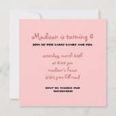 Schattigee Roze Bloemen Foto Meisje Verjaardagsfee Kaart (Achterkant)