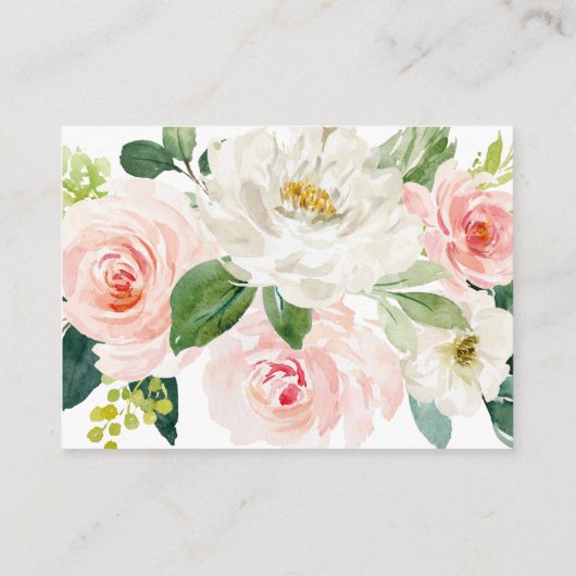 Schattigee Roze Bloemen Greenery Boek Aanvraag Bab Informatiekaartje (Achterkant)