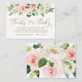 Schattigee Roze Bloemen Greenery Boek Aanvraag Bab Informatiekaartje (Voorkant / Achterkant)