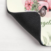 Schattigee  Roze Bloemen Groene Foliage Truck Muismat (Hoek)