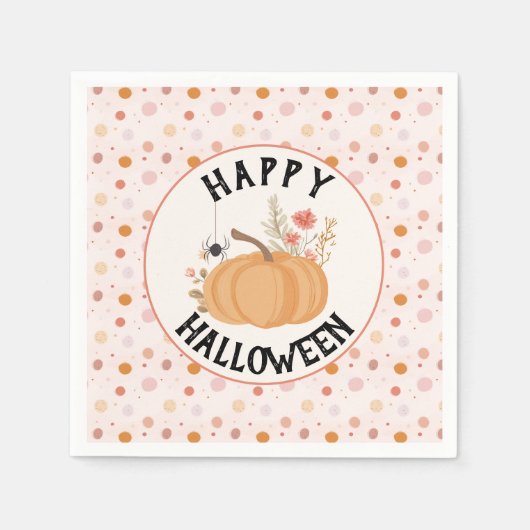 Schattigee Roze Bloemen Halloween Servet (Voorkant)