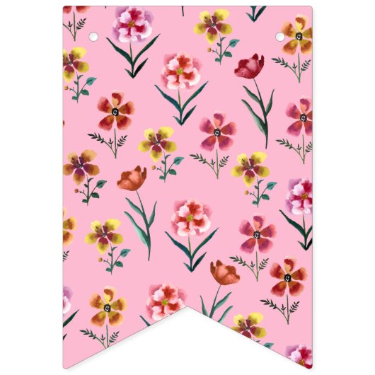 Schattigee Roze Bloemen Het is een Meisje Baby sho Vlaggetjes (Tweede vlag)