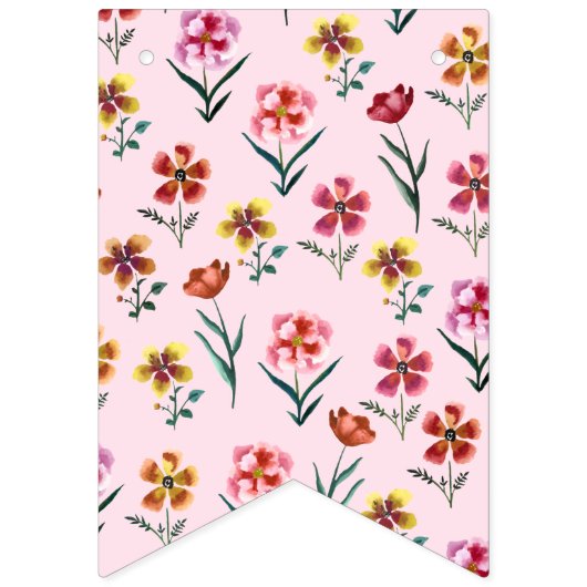 Schattigee Roze Bloemen Het is een Meisje Baby sho Vlaggetjes (Eerste vlag)