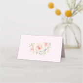 Schattigee Roze Bloemen Konijn Konijn Baby shower  Plaatskaartje (Achterkant)