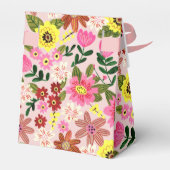 Schattigee Roze Bloemen Meisje Baby shower Party D Bedankdoosjes (Achterkant)