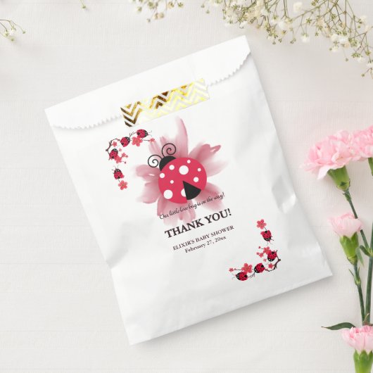 Schattigee Roze Bloemen Onze Kleine Liefde Bug Bab Bedankzakje (Gezegeld)