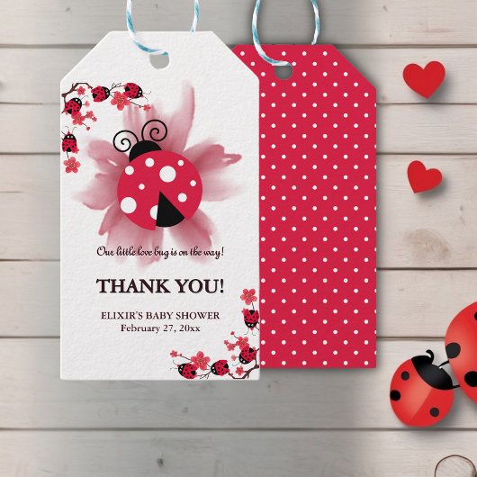 Schattigee Roze Bloemen Onze Kleine Liefde Bug Bab Cadeaulabel