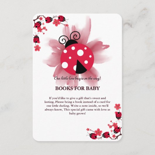 Schattigee Roze Bloemen Onze Kleine Liefde Bug Bab Informatiekaartje (Voorkant)