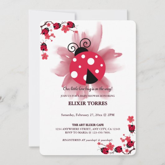 Schattigee Roze Bloemen Onze Kleine Liefde Bug Bab Kaart (Voorkant)