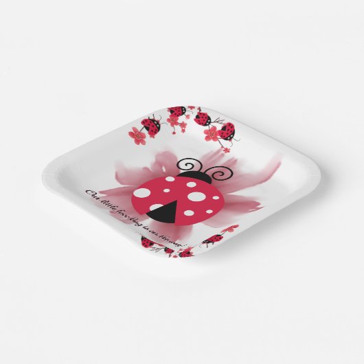 Schattigee Roze Bloemen Onze Kleine Liefde Bug Bab Papieren Bordje (Gebogen)