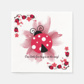 Schattigee Roze Bloemen Onze Kleine Liefde Bug Bab Servet (Voorkant)