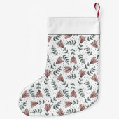 Schattigee Roze Bloemen Patroon Naam Kleine Kerstsok (Achterkant)