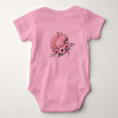 Schattigee Roze Bloemen Pompoen Herfst Baby Meisje Romper (Achterkant)
