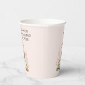 Schattigee Roze Bloemen Spook Met Pompoen Hallowee Papieren Bekers (Rechts)