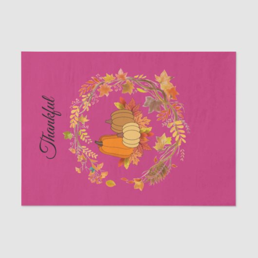 Schattigee Roze Bloemen TankfulTissue Papier (Voorkant)