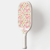 Schattigee Roze Bloemen Trendy Flowers Custom Name Pickleball Paddle (Links)