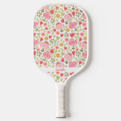 Schattigee Roze Bloemen Trendy Flowers Custom Name Pickleball Paddle (Voorkant)