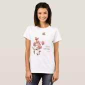 Schattigee Roze Bloemen Vlinder Baby shower T-shirt (Voorkant volledig)
