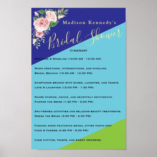 Schattigee Roze Bloemen 🌸 Vrijgezellenfeest Reiss Poster (Voorkant)