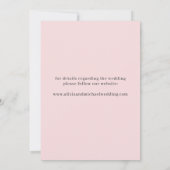 Schattigee roze bloemenhart foto bruiloft save the date (Achterkant)