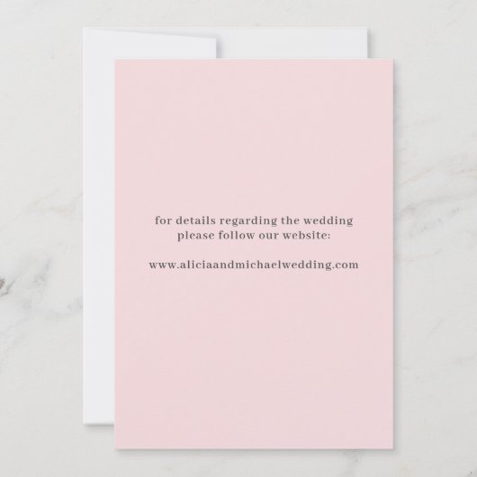 Schattigee roze bloemenhart foto bruiloft save the date (Achterkant)