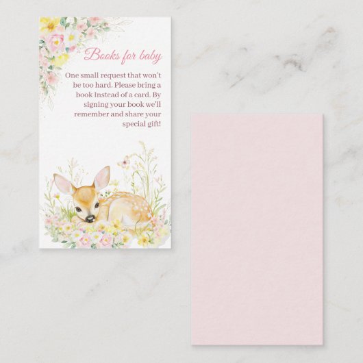 Schattigee Roze Bloemenherten Baby shower Boeken v Informatiekaartje (Voorkant / Achterkant)
