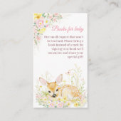 Schattigee Roze Bloemenherten Baby shower Boeken v Informatiekaartje (Voorkant)