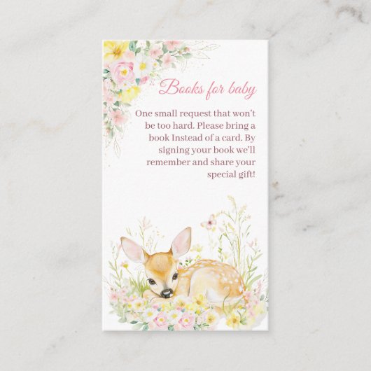 Schattigee Roze Bloemenherten Baby shower Boeken v Informatiekaartje (Voorkant)