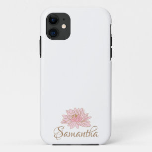 Schattigee roze bloemige gepersonaliseerde naam Case-Mate iPhone case