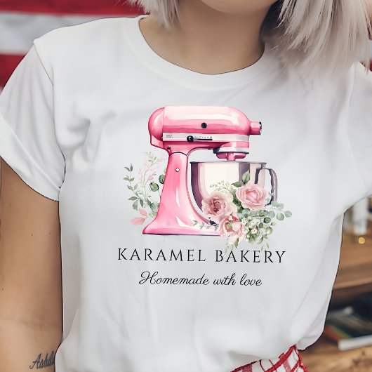Schattigee Roze Bloemmenger Bakkerij Tri-Blend Shirt