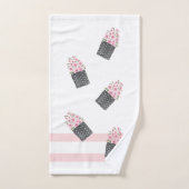 Schattigee Roze Bloempot Bloemen Waterverf Bad Handdoek (Handdoek)