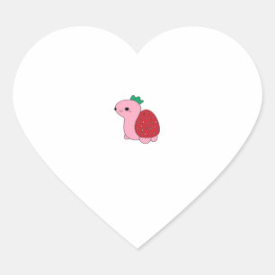 Schattigee roze blozen aardbei schildpad Classic T Hart Sticker