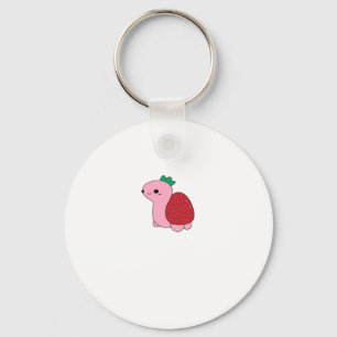 Schattigee roze blozen aardbei schildpad Classic T Sleutelhanger