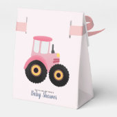 Schattigee Roze Boerderij Tractor Meisjes Rustiek Bedankdoosjes (Achterkant)