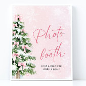 Schattigee Roze Bogen Kerstboom Foto Booth Sign Poster