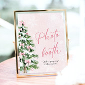 Schattigee Roze Bogen Kerstboom Foto Booth Sign Poster