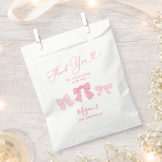 Schattigee Roze Bogen Verjaardagsfeest Bedankzakje (Geknipt)