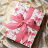 Schattigee Roze Bogen & Winter Greenery Waterverf Cadeaupapier