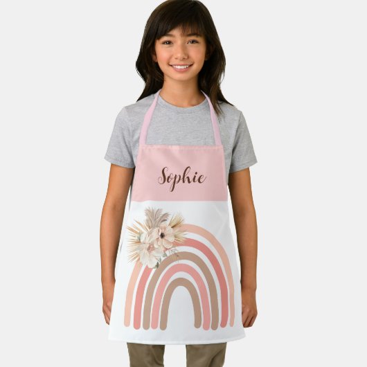 Schattigee Roze Boho Regenboog Meisjes All-Over Pr Schort (Insitu)